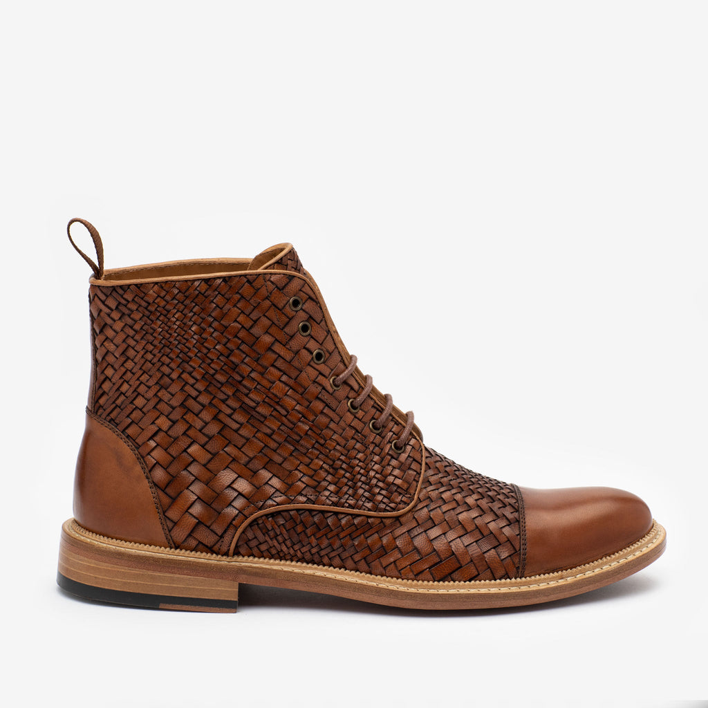 The Rome Boot in Brown Woven