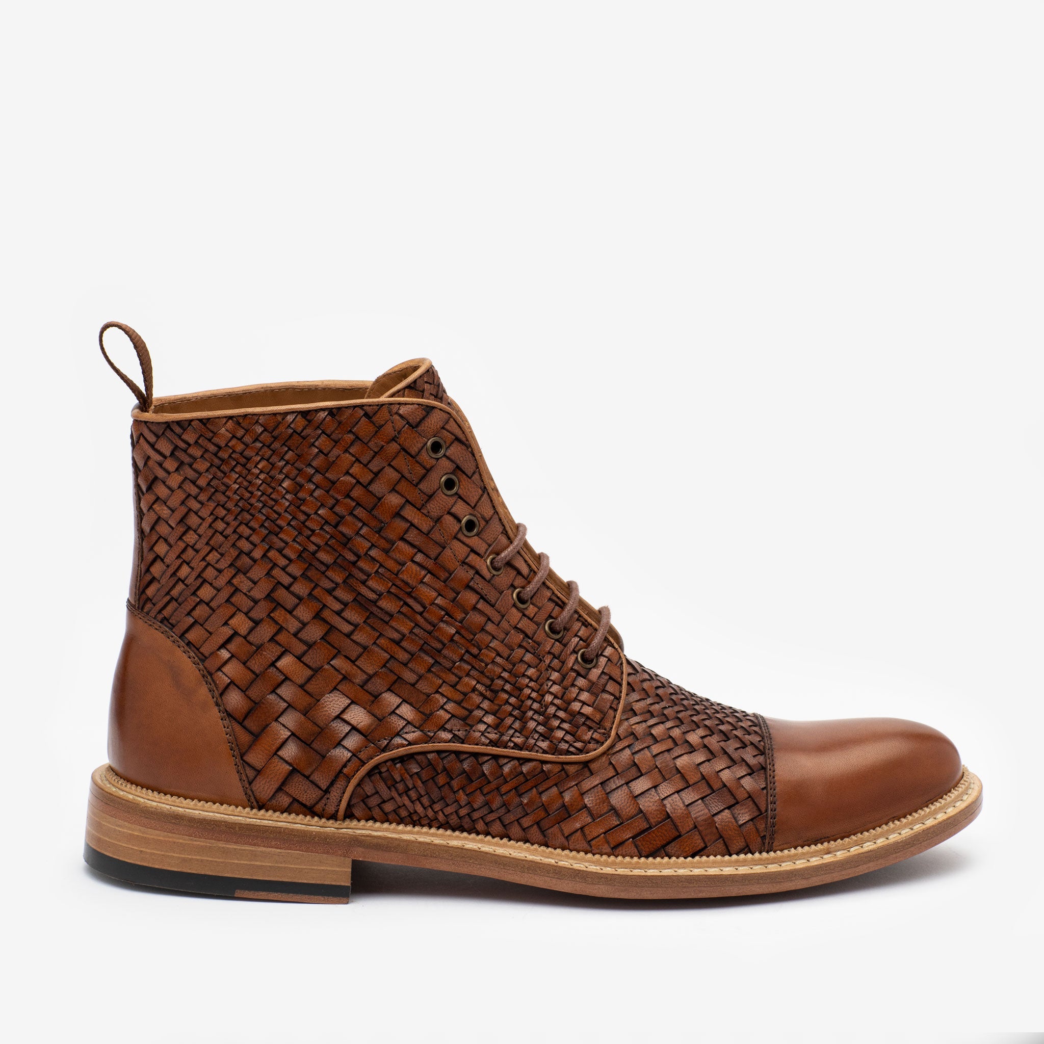 The Rome Boot in Brown Woven