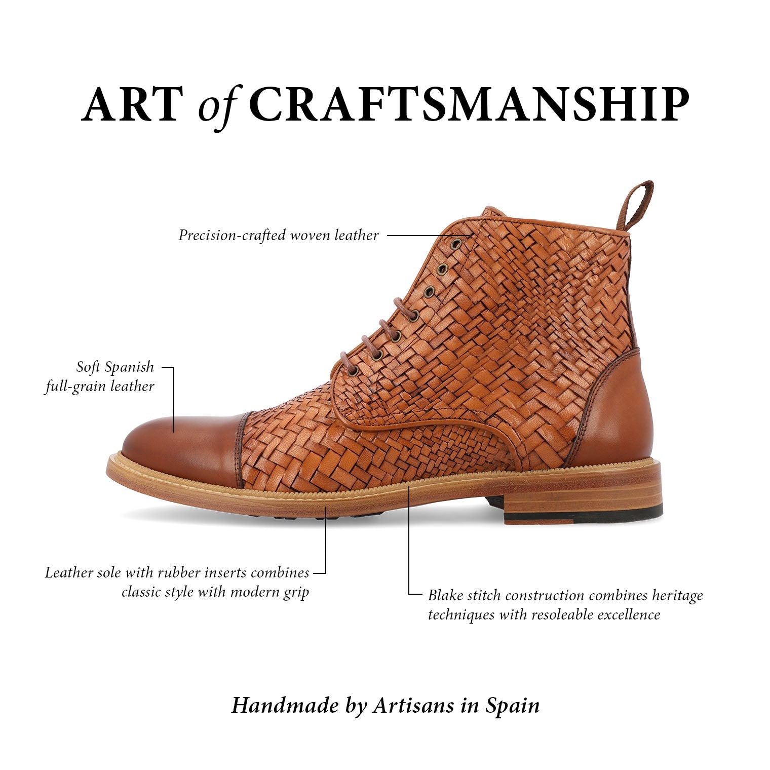 The Rome Boot in Brown Woven