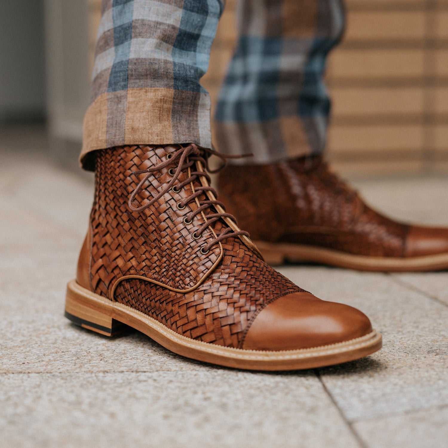 The Rome Boot in Brown Woven