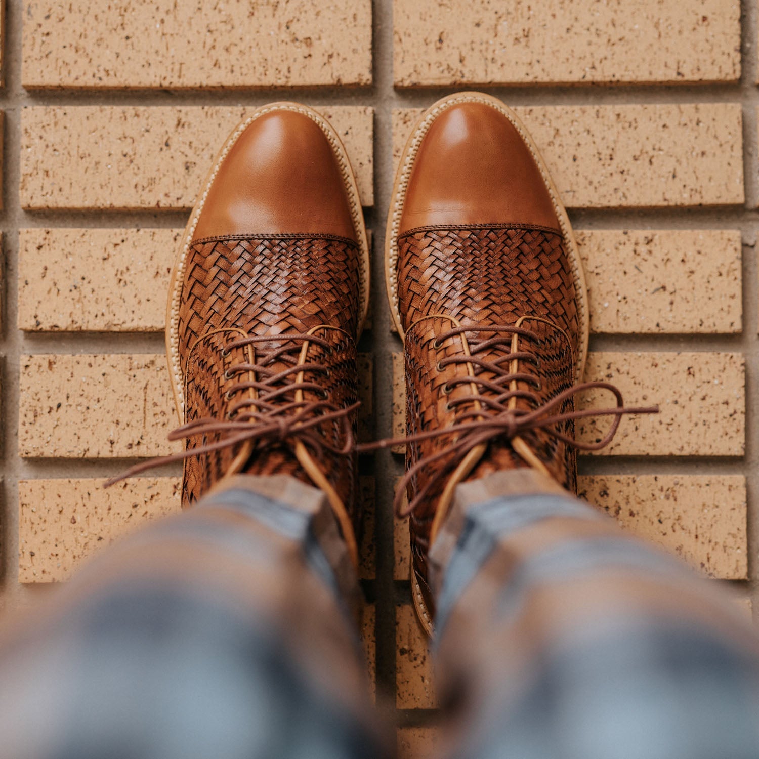 The Rome Boot in Brown Woven