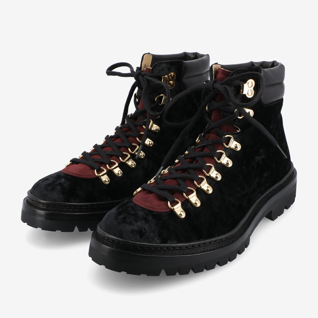 The Viking Boot in Black Velour (Last Chance, Final Sale)