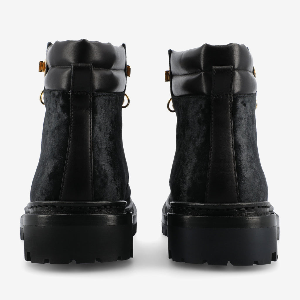 The Viking Boot in Black Velour (Last Chance, Final Sale)