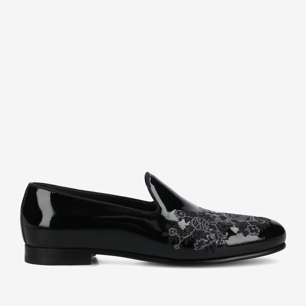 The Estate Slipper in Black Patent Leather