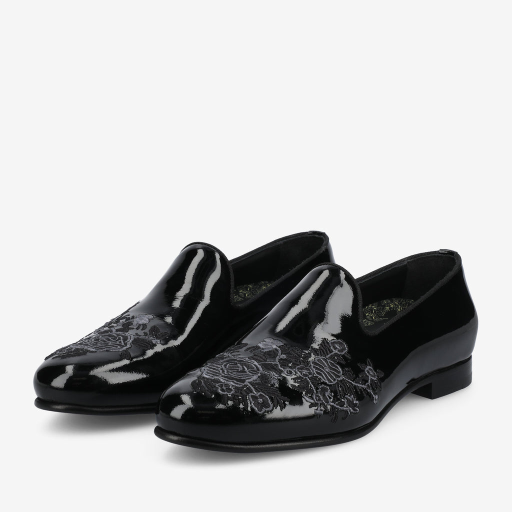The Estate Slipper in Black Patent Leather