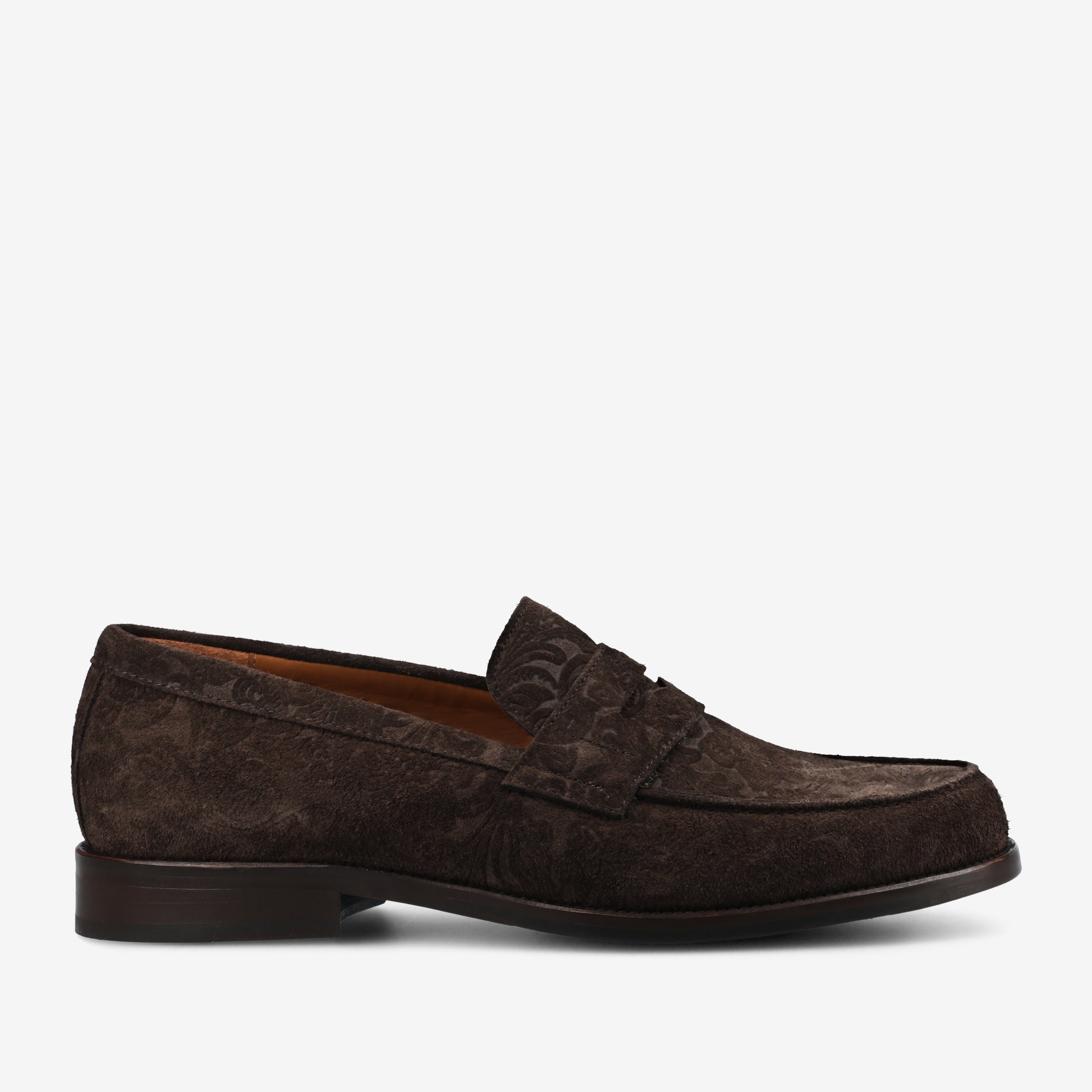 The Sterling Loafer in Brown Floral Suede