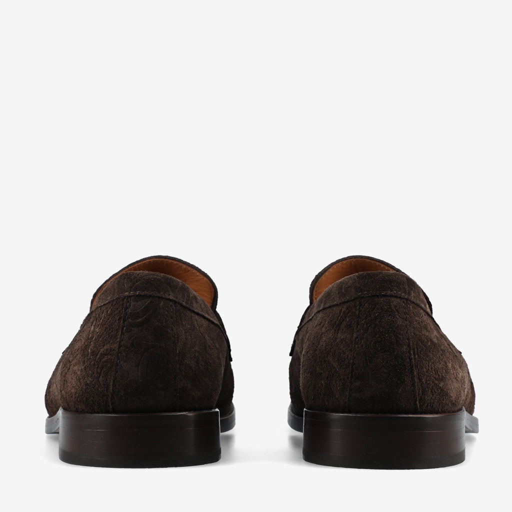 The Sterling Loafer in Brown Floral Suede