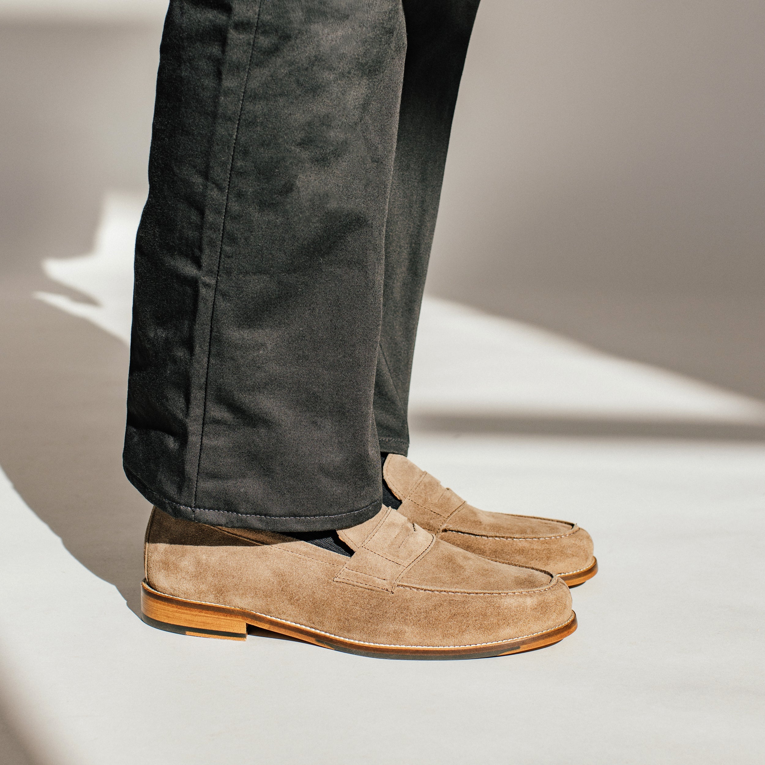The Sterling Loafer in Taupe Suede