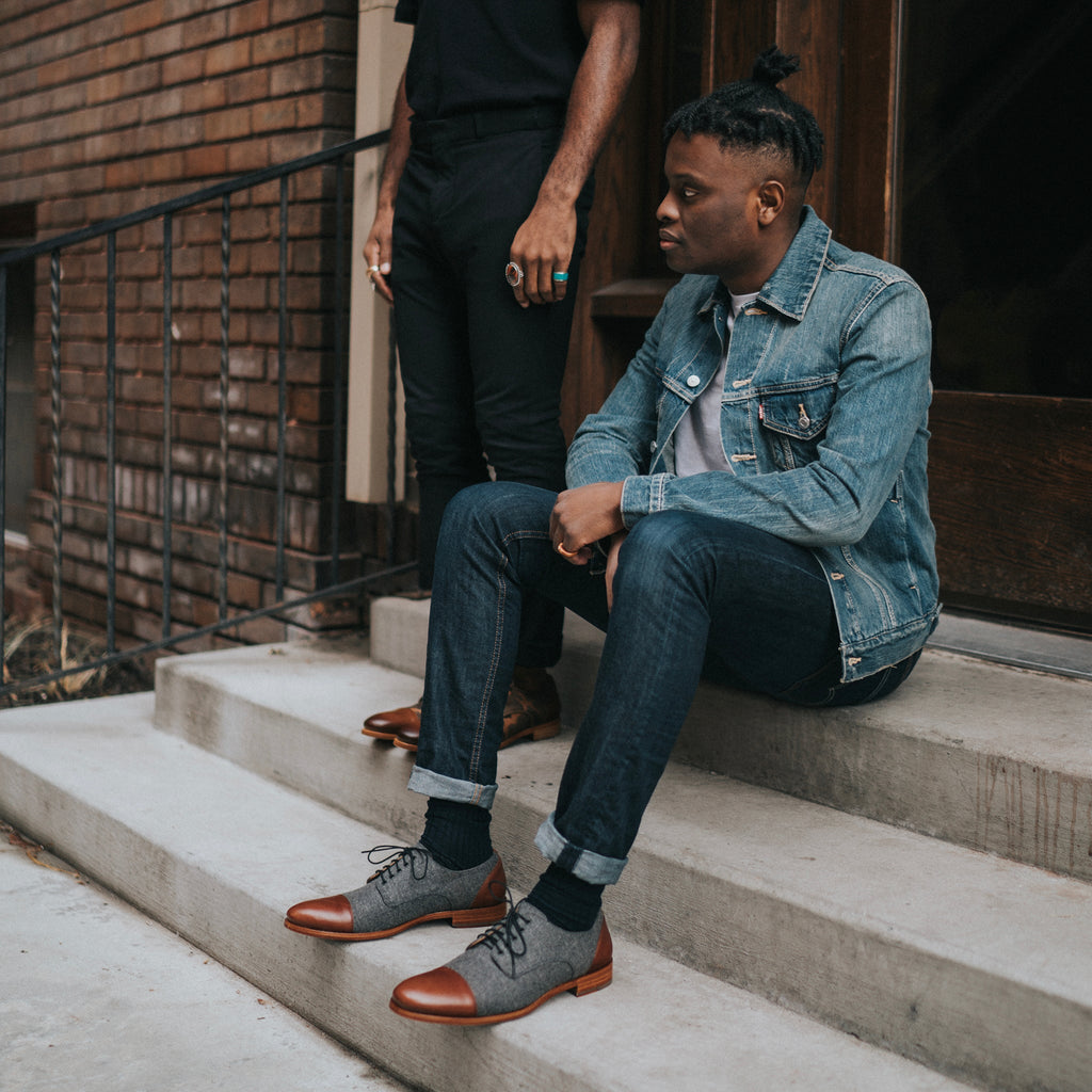 The Jack Shoe in Grey/Brown