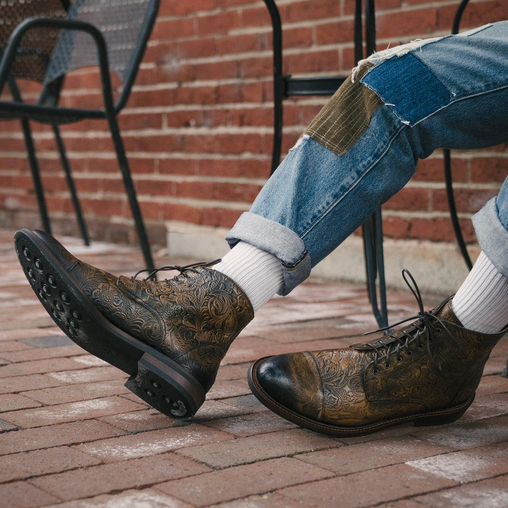 The Rome Boot in Brown Floral